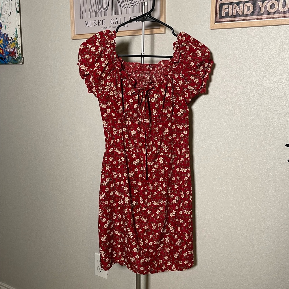 Stunning red floral mini dress